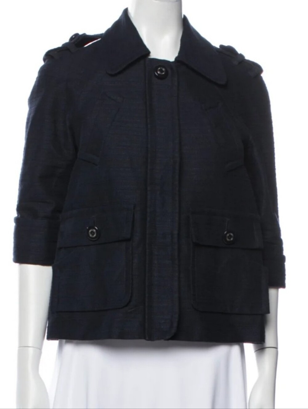 Tory Burch Trench Jacket Blue | Size: S I US 4